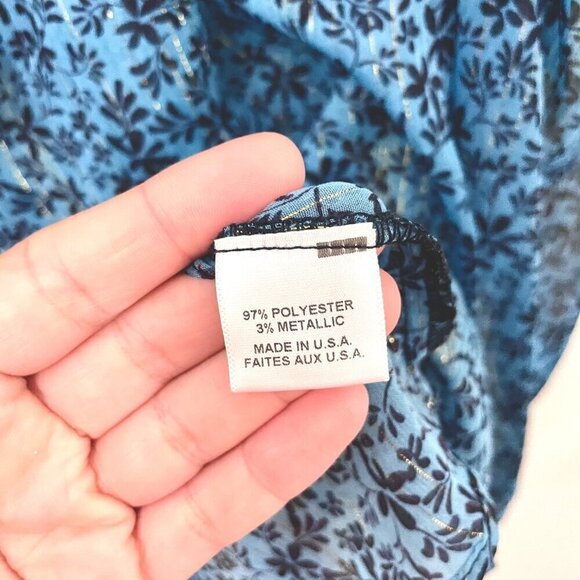 MISA Siena Top Cerulean Ditzy Blue Floral Long Sleeve Size S - Picture 5 of 9